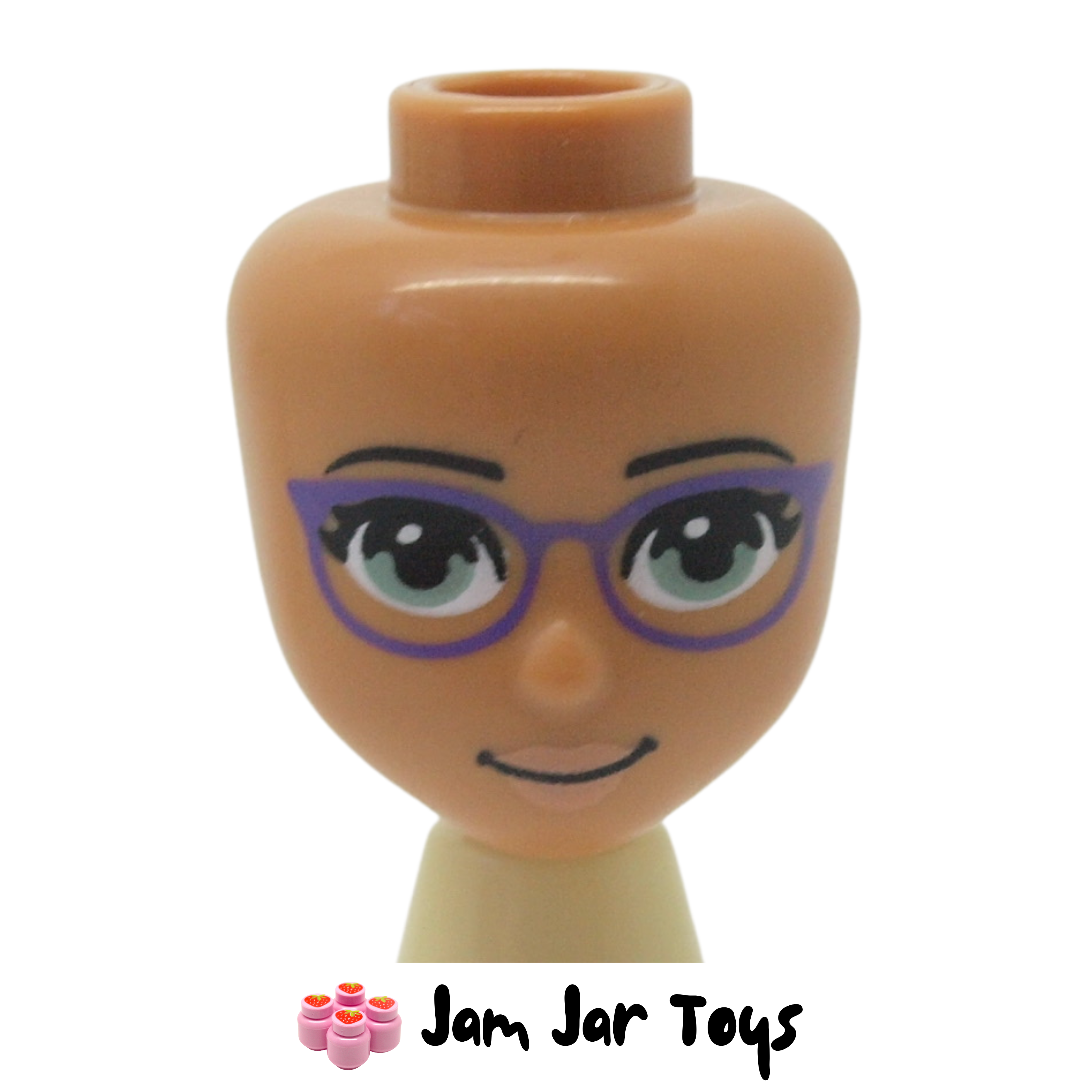 LEGO Friends Layla Minidoll Head Medium Nougat With Dark Purple