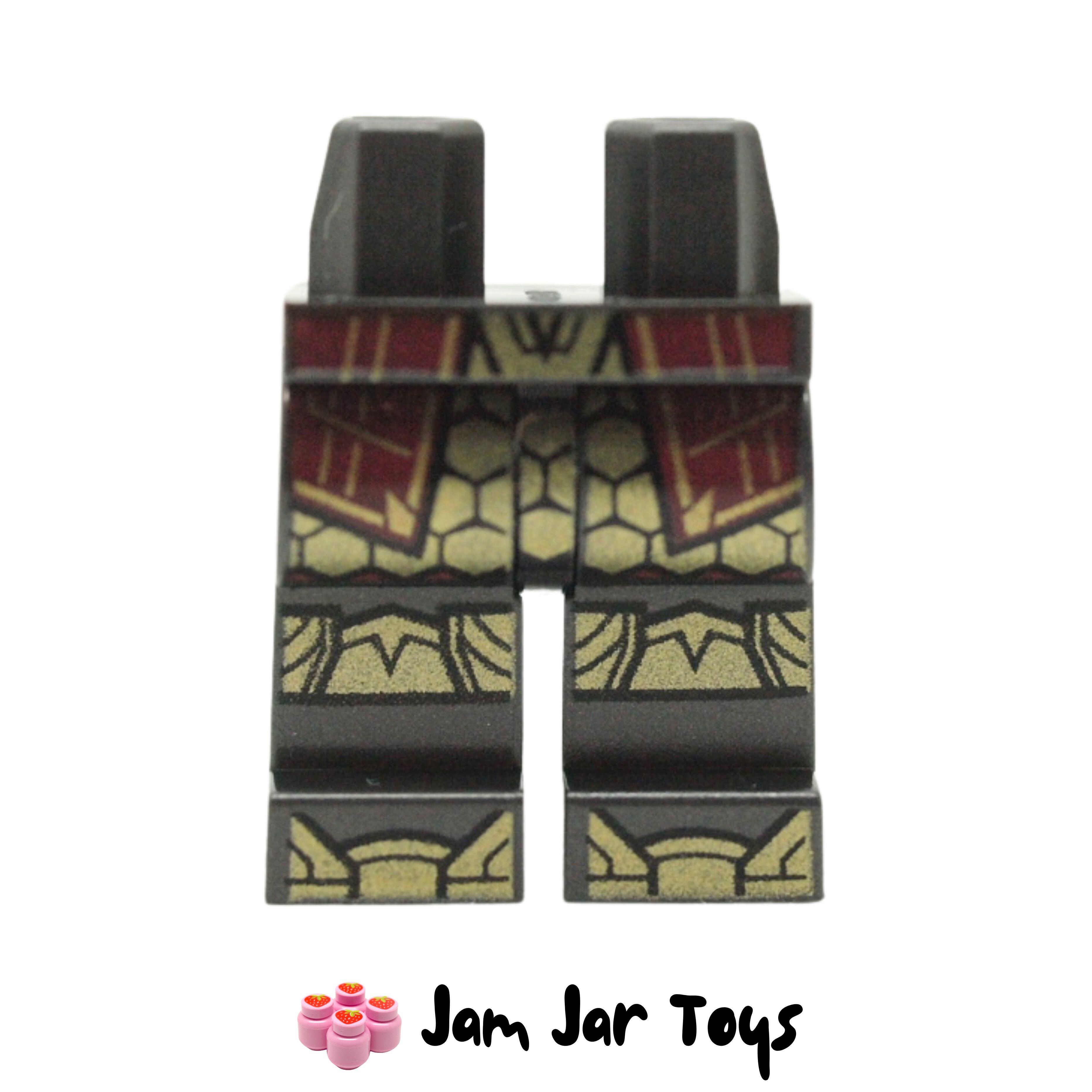 LEGO Pearl Titanium Legs, Red Coat, Gold Knee Caps. L185