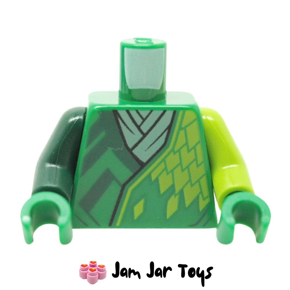 LEGO Lloyd Green Torso, Odd Arms, Robe, Lime Scales, Dark Green Trim