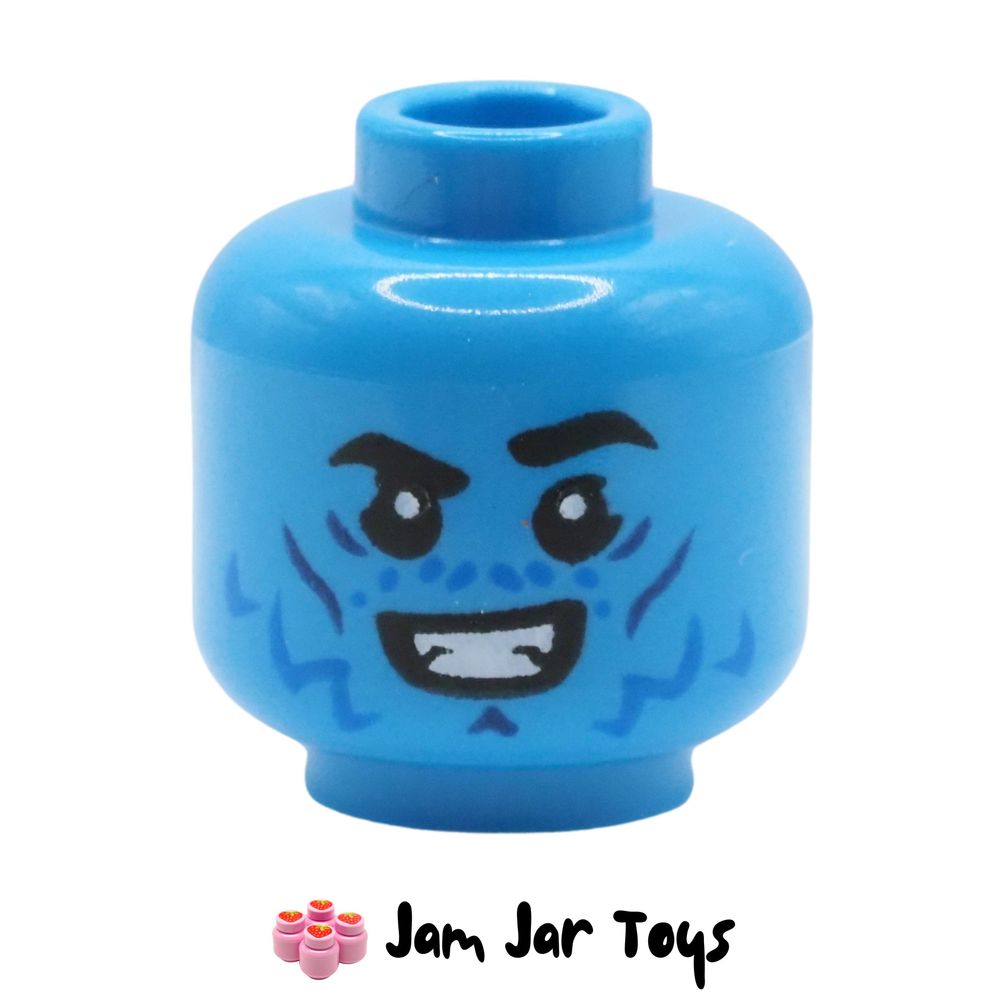 LEGO Dark Azure Logan Head, Smile
