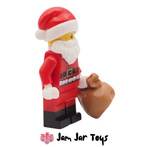 LEGO CITY Minifigure Santa - Fur Lined Jacket, Red Legs, Black Boots Side View
