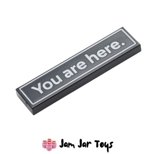 LEGO Black YOU ARE HERE 1 x 4 Tile.