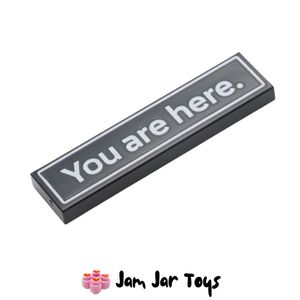 LEGO Black YOU ARE HERE 1 x 4 Tile.