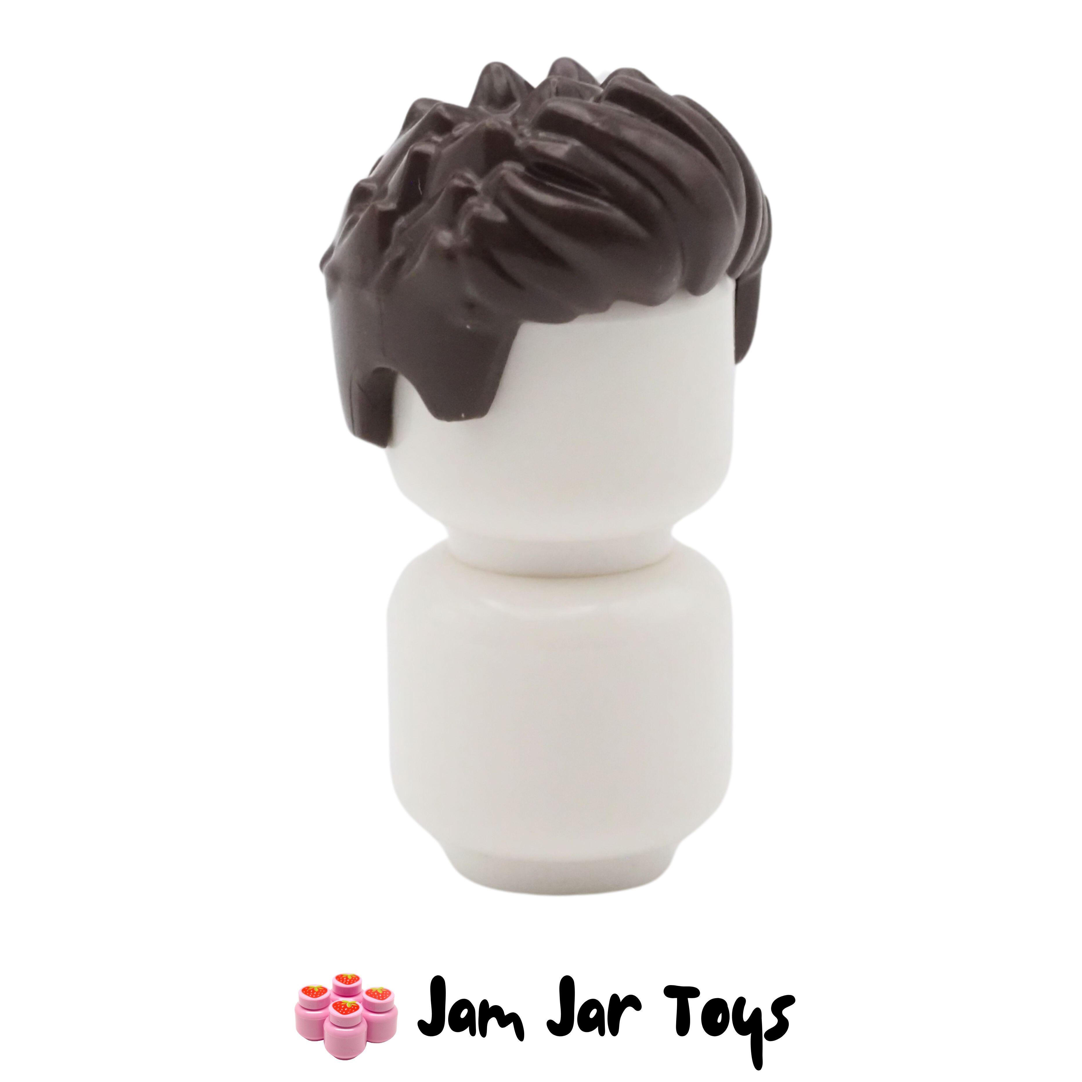 LEGO Dark Brown Short, Pointy, Wavy Hair
