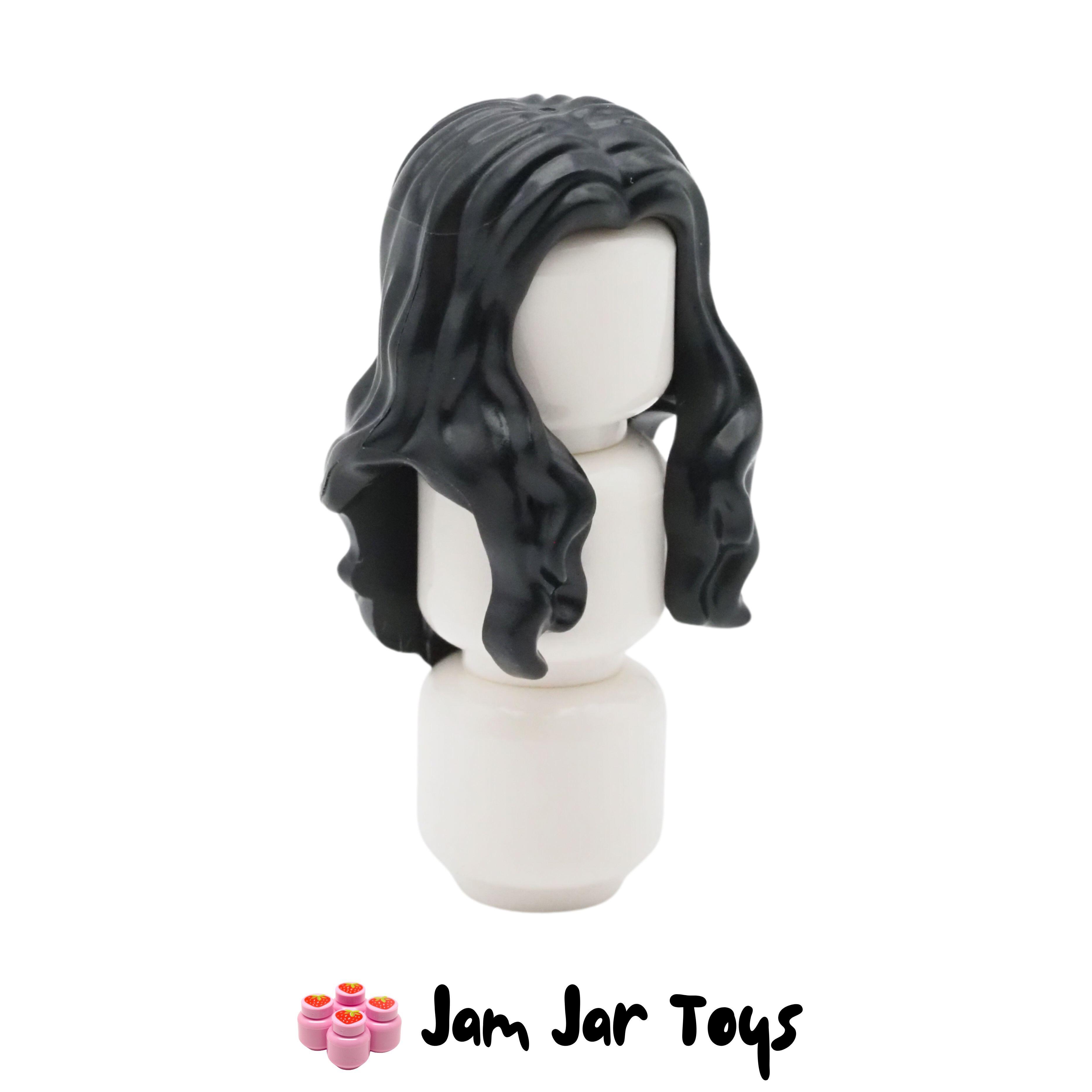 LEGO Black Long Wavy Hair with Centre Parting