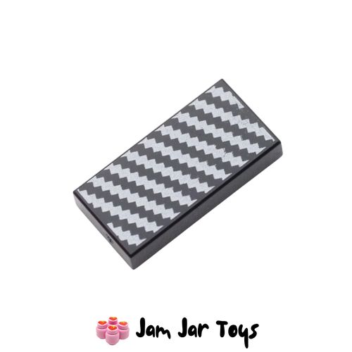 LEGO Black Tile, Carbon Fibre Stripes, 1 x 2.