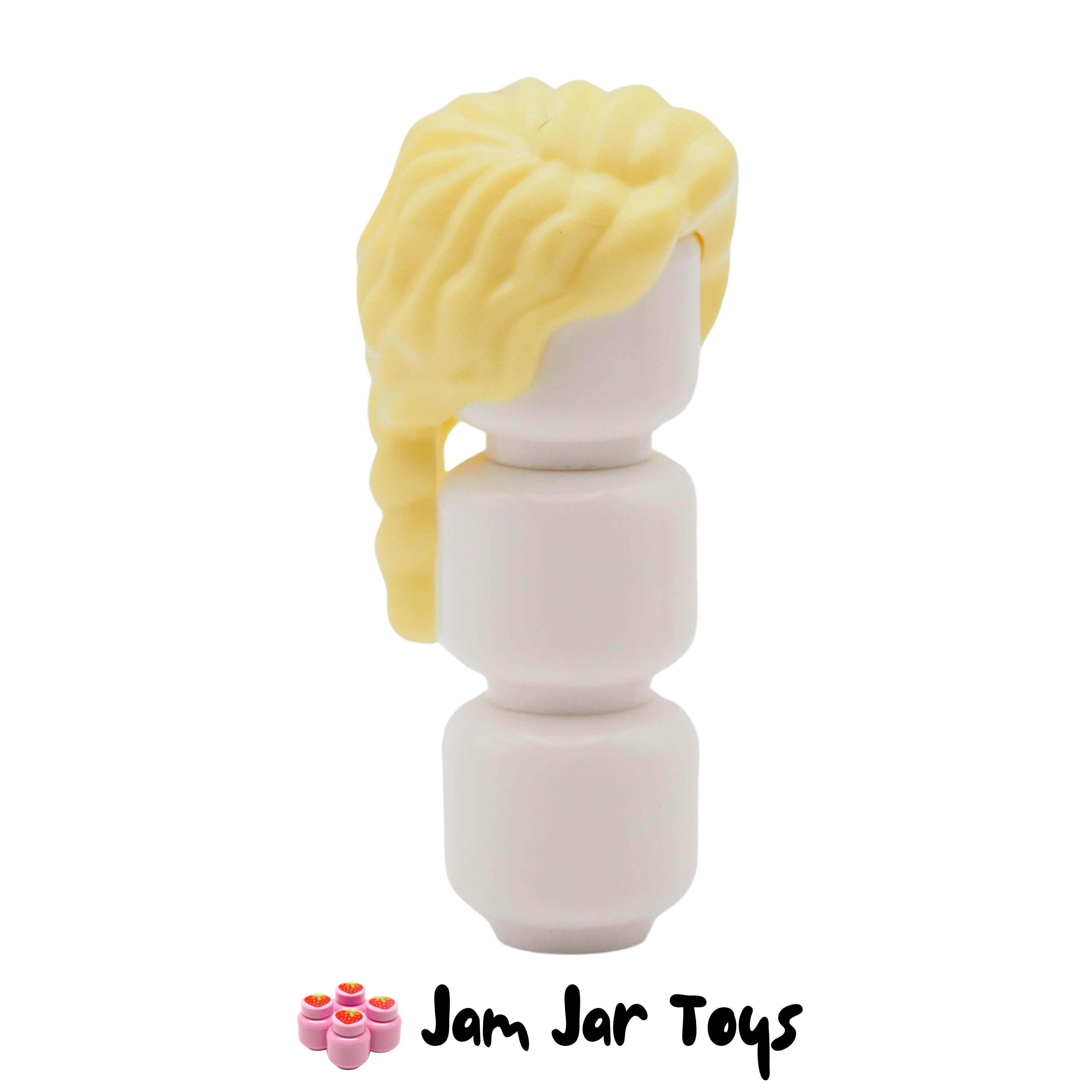LEGO Bright Light Yellow Curly Hair Thin Braid at Back. Found in various LEGO Sets Including 76453-1 - Malfoy Manor. FPH211