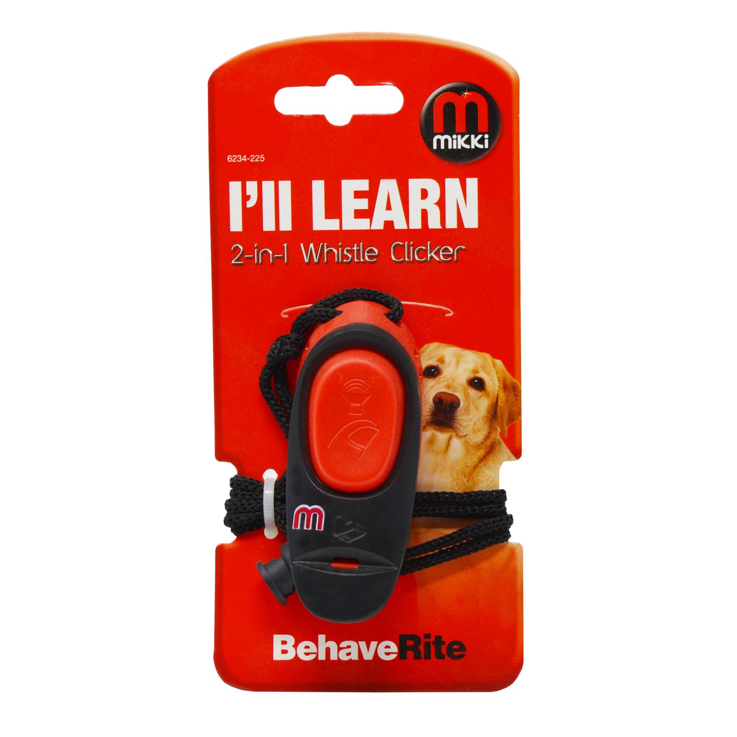 Front of of Mikki Trainer Whistle Clicker for Dogs