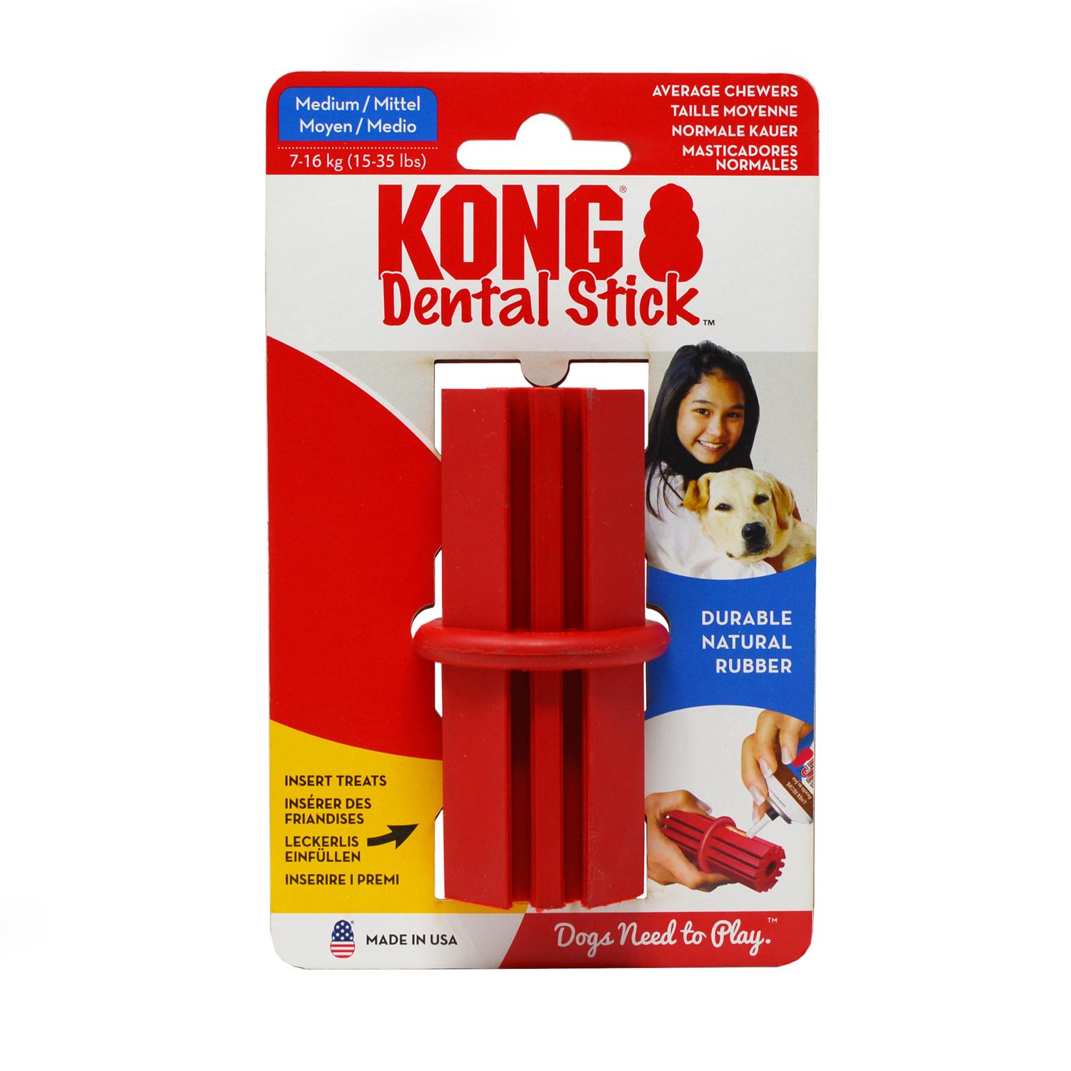 Front of a Kong Medium Dental Stick Dog Toy