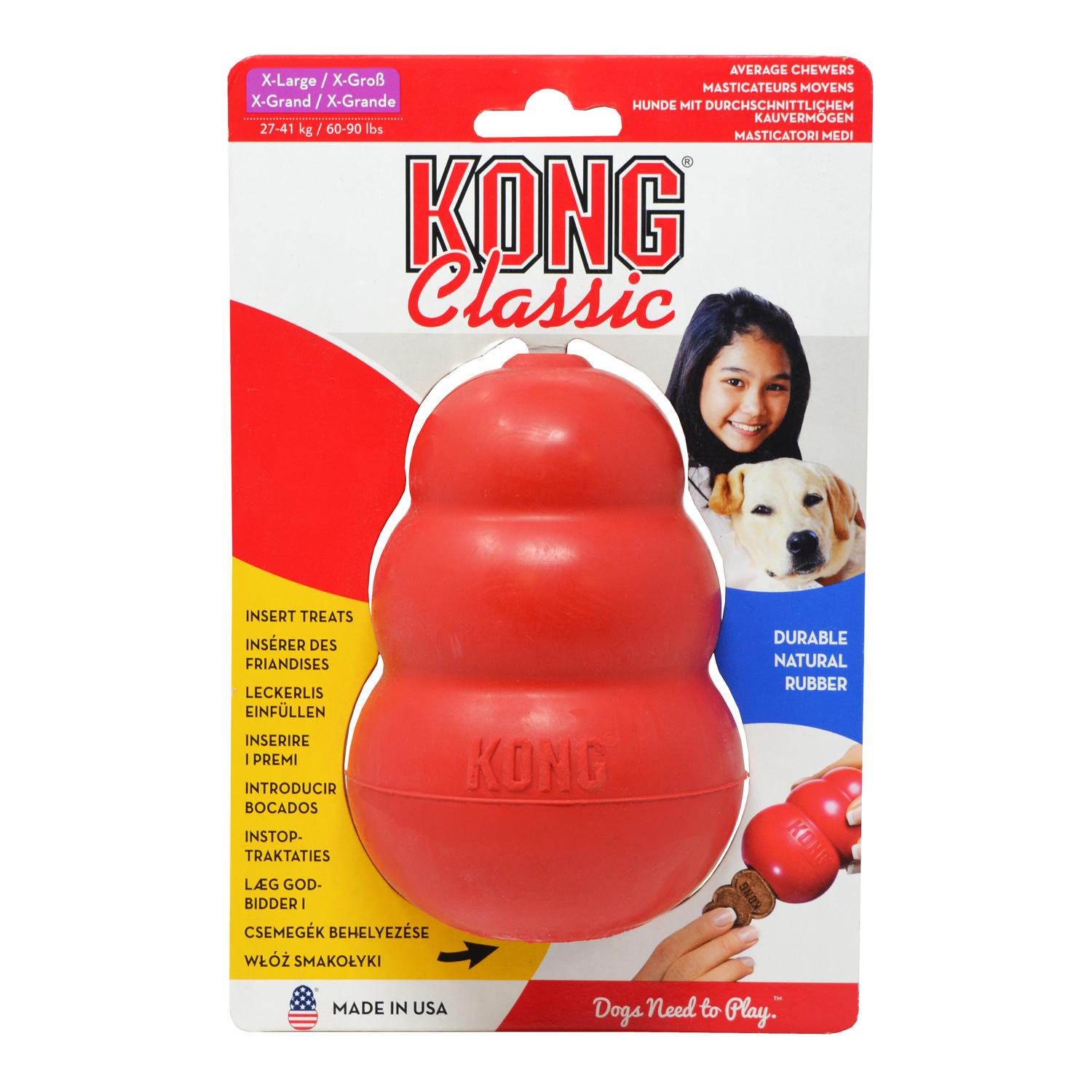 A large Kong Classic Red Dog Toy