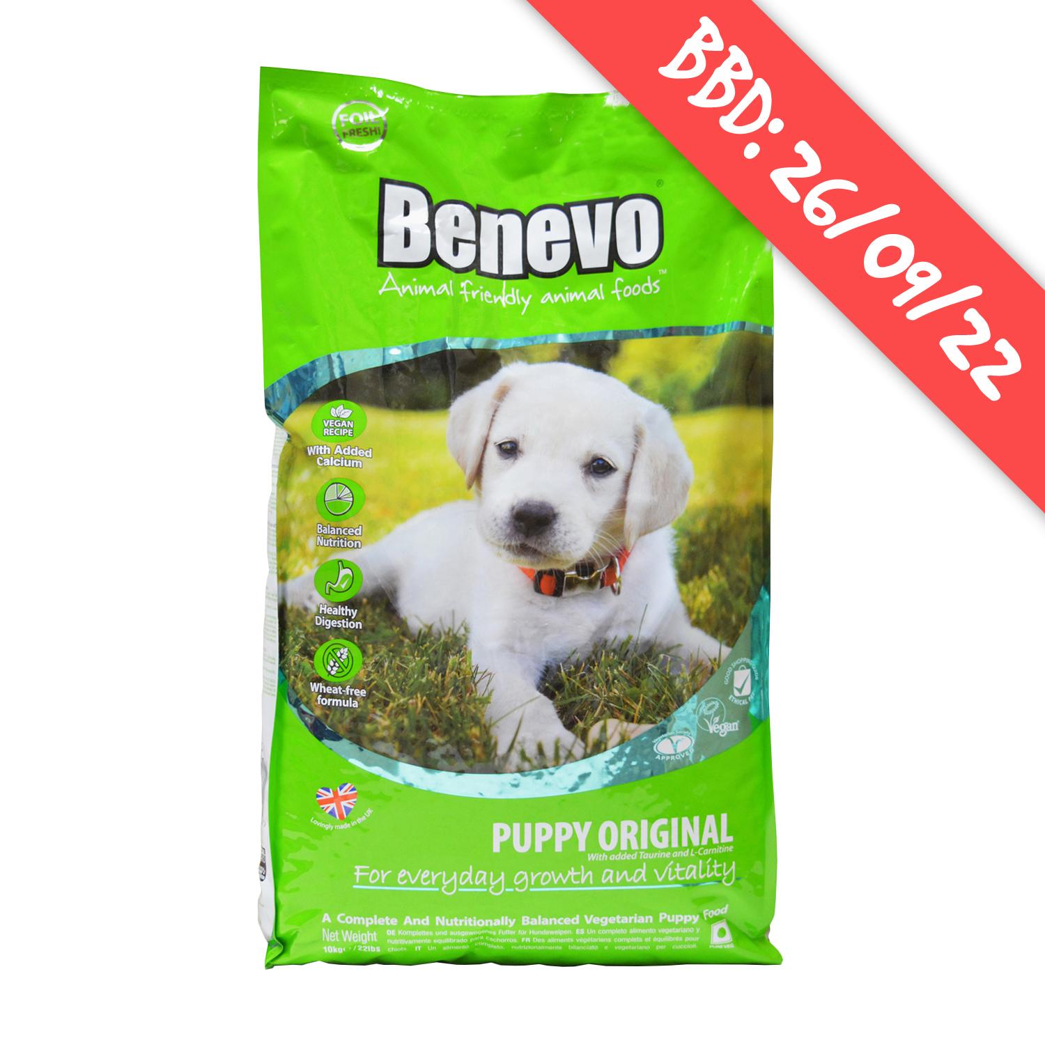 A picture of a discounted Bag of Benevo Vegan Puppy Food