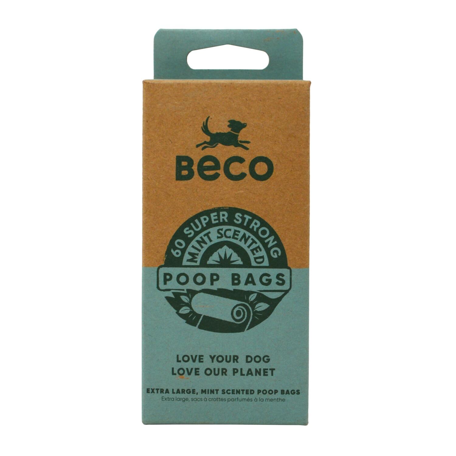 Front of a recycled box of beco poop bags