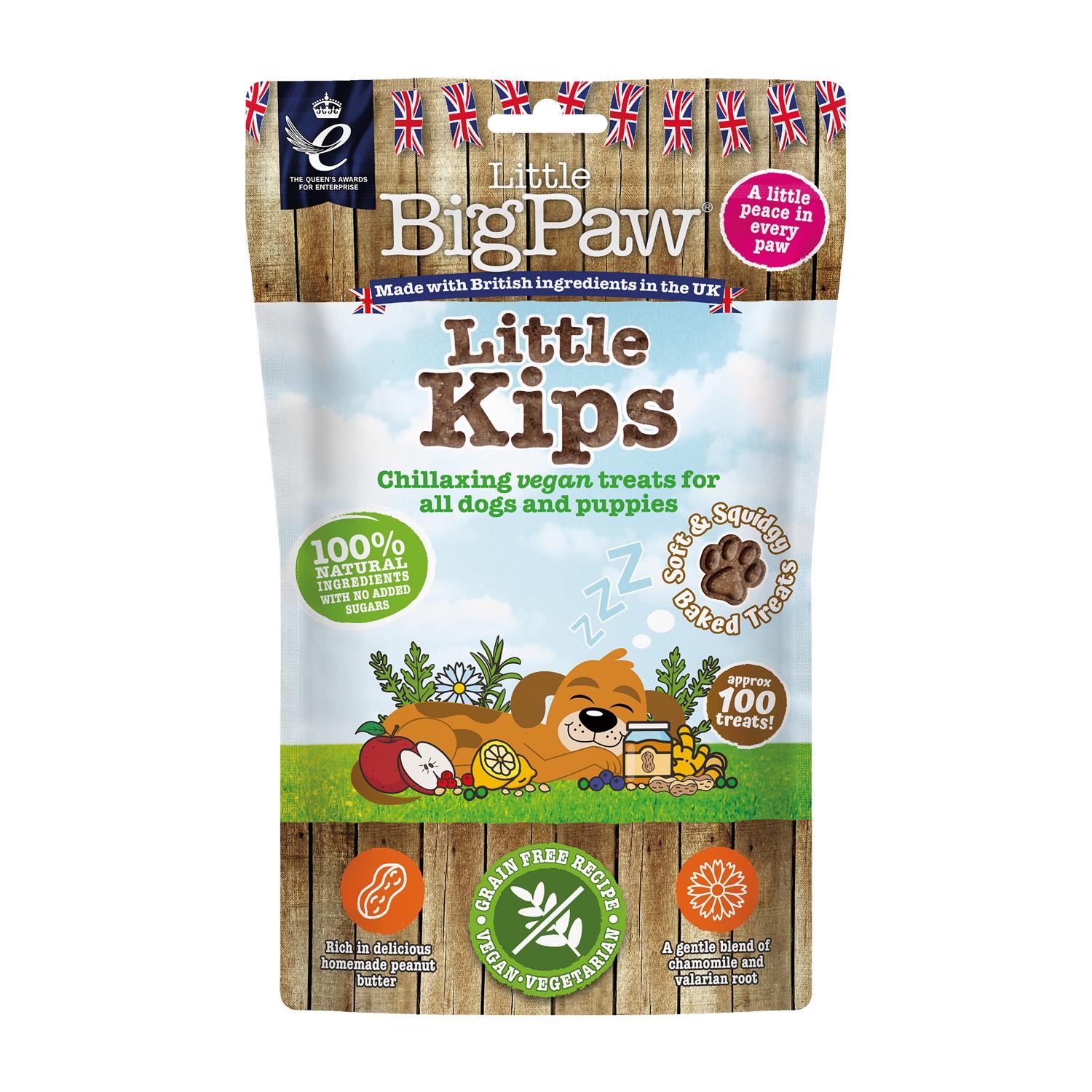 Front of a pack of Little BigPaw Chillaxing vegan dog treats