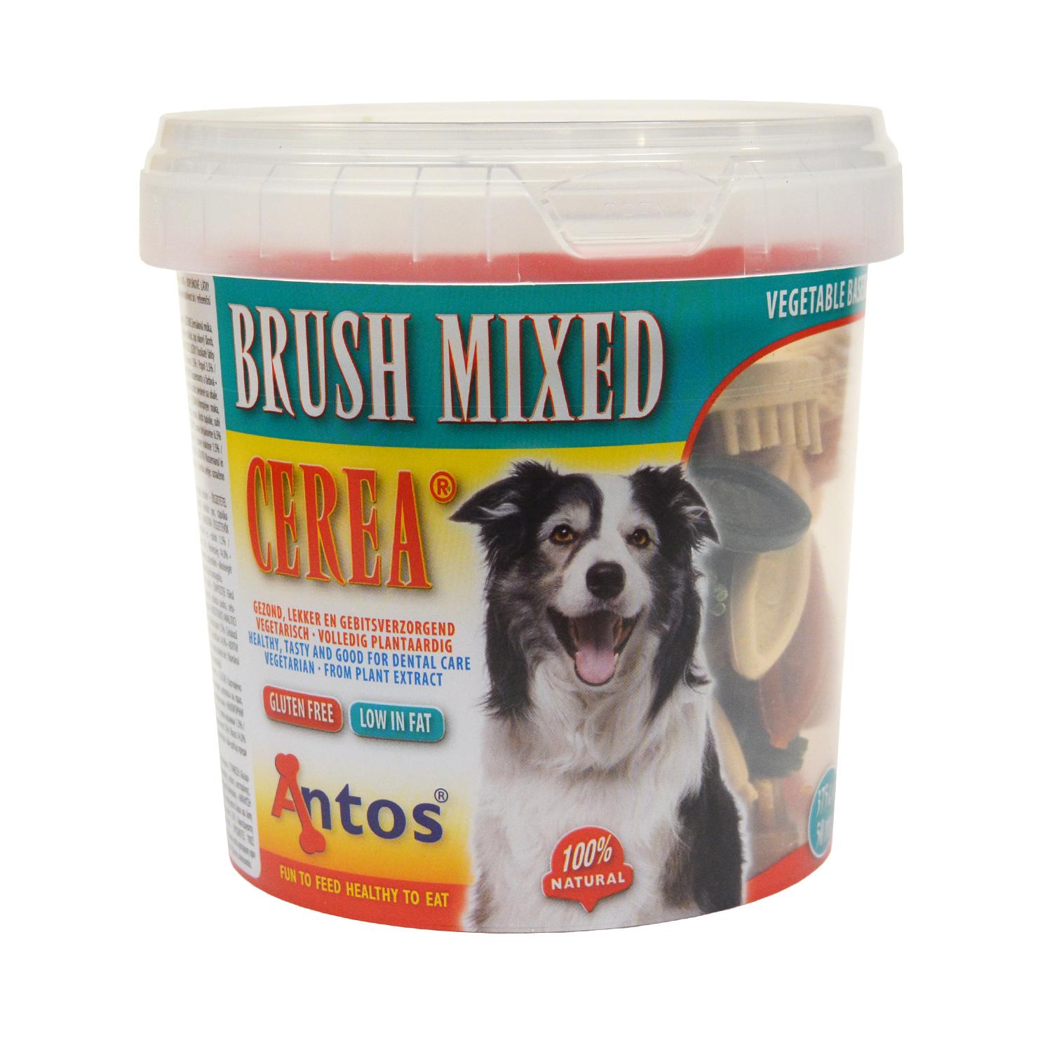 Front of a Tub of Cerea Mini Toothbrush Dog Chews