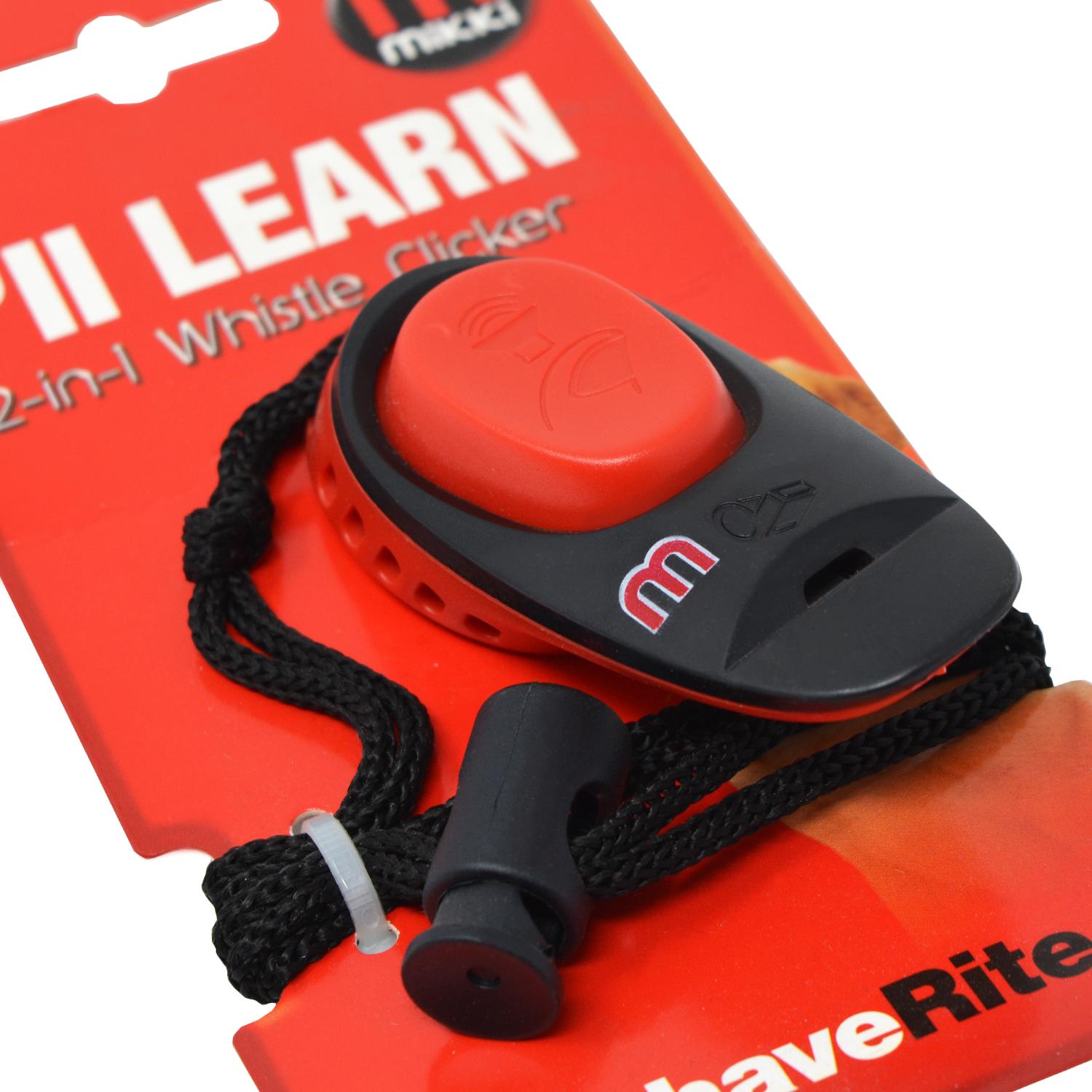 Close up of Mikki Trainer Whistle Clicker for Dogs