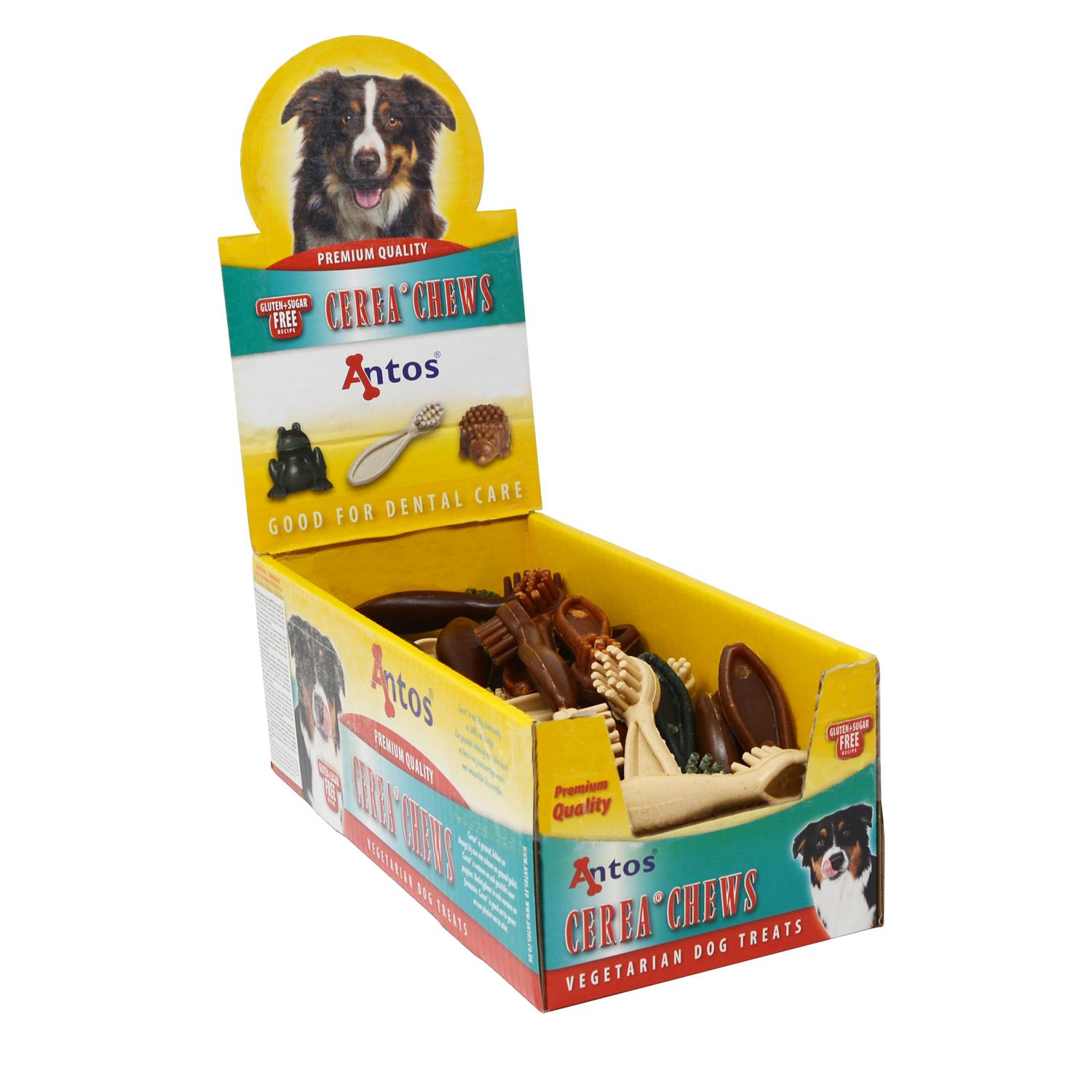 A case of Antos Cerea Toothbrush shaped vegan dog chews