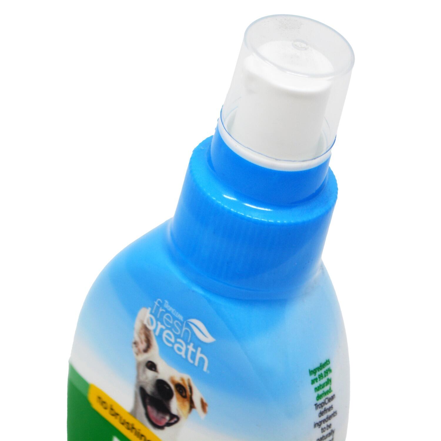 Angled View of a bottle of Tropiclean Fresh Breath Drops
