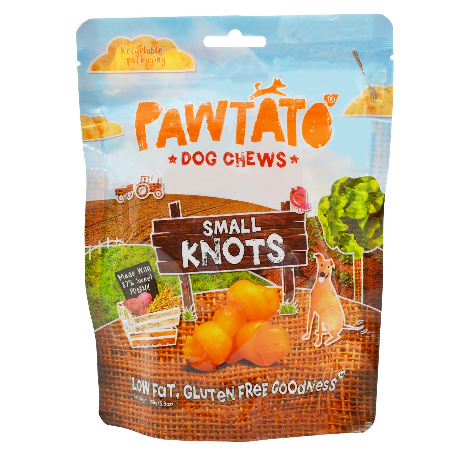 Front of a Pack of Pawtato Vegan Dog Chews