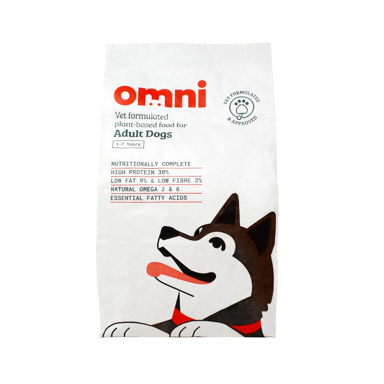 Front of a bag of Omni Complete Adult Dog Food