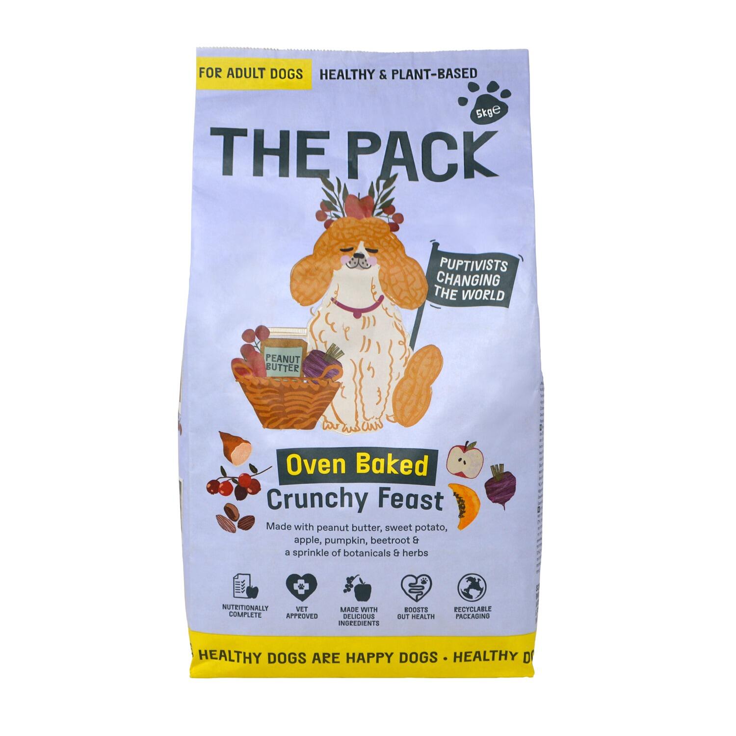 Front of a 5kg bag of The Pack Complete Vegan Dog Food