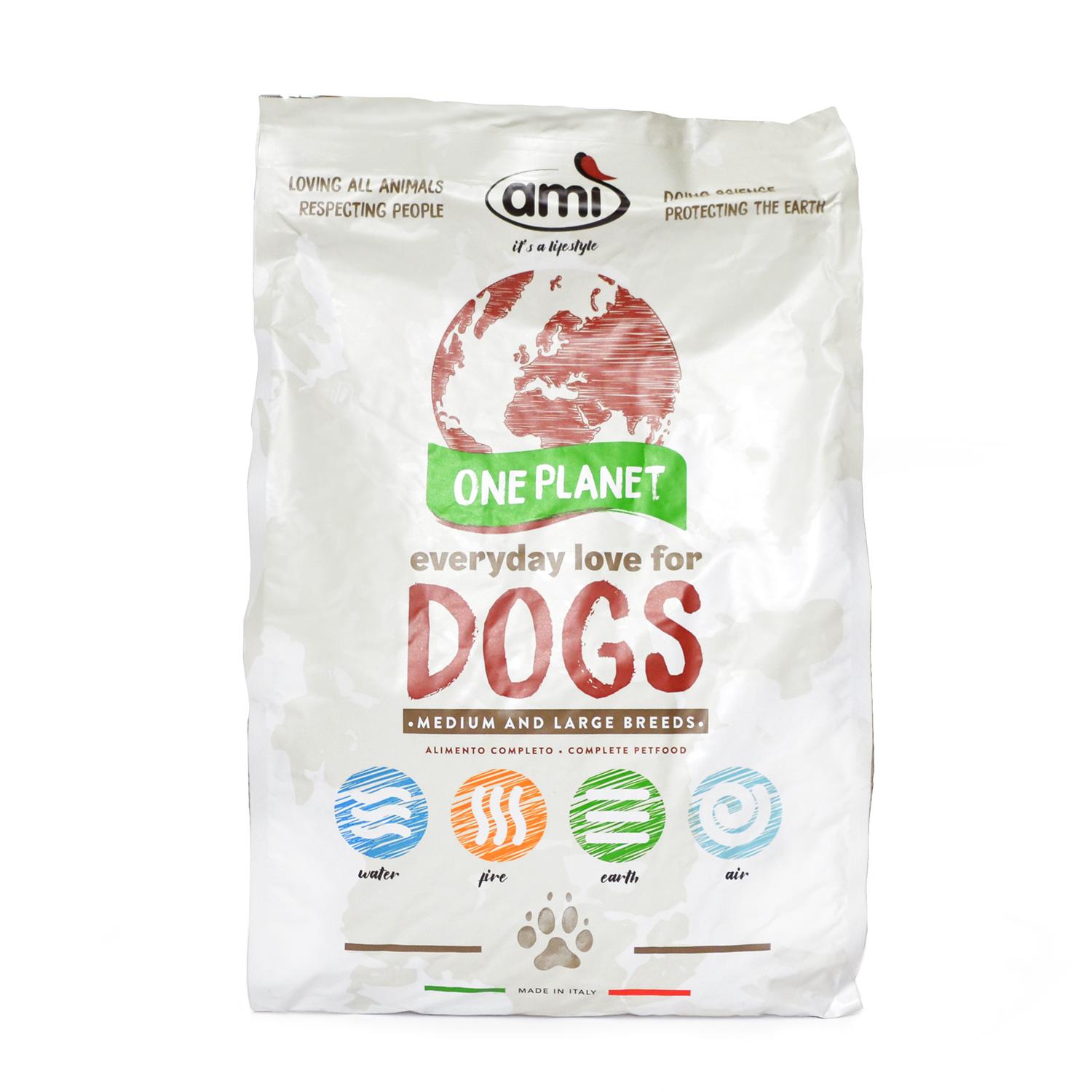 Front of a bag of Ami Medium & Large Breeds Vegan Dog Food