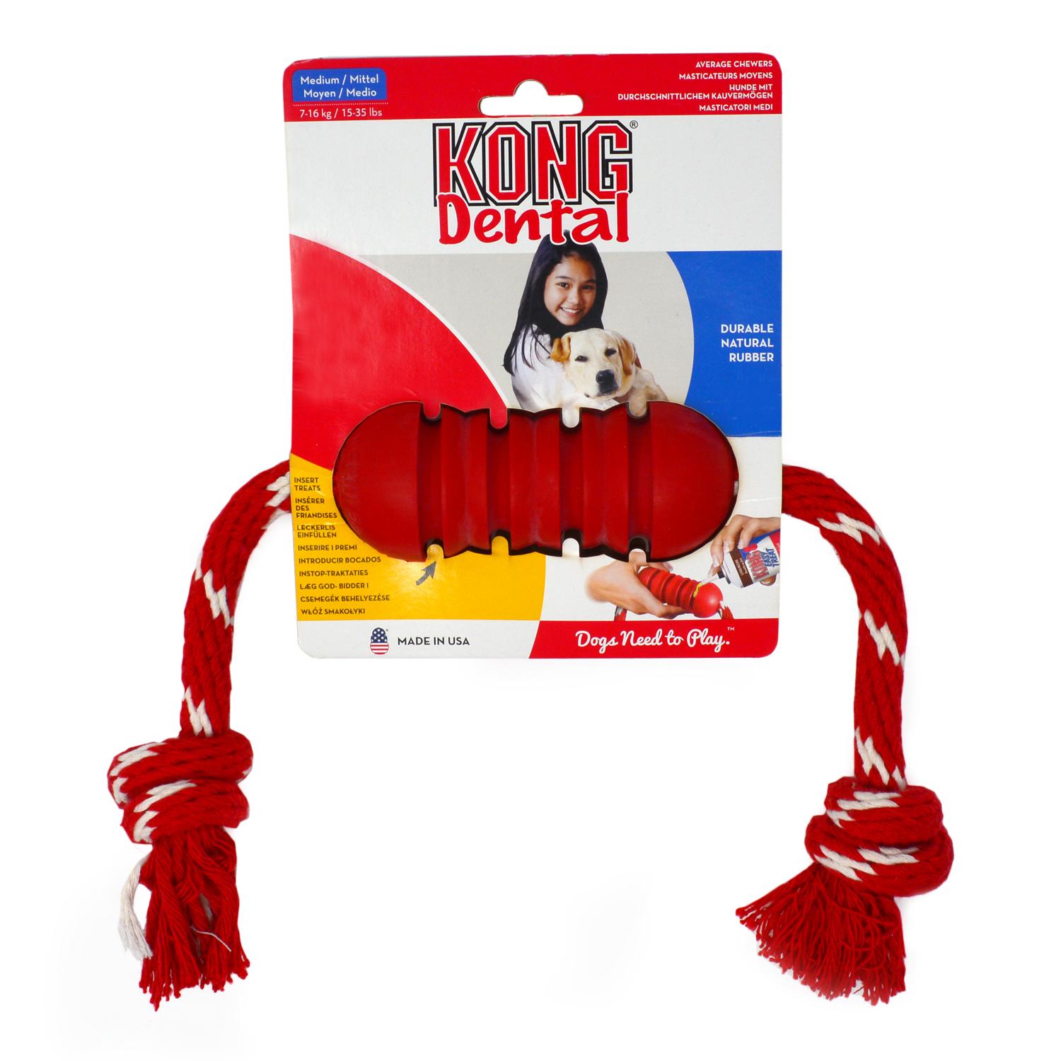 Front of a Kong Dental Tug Dog Toy