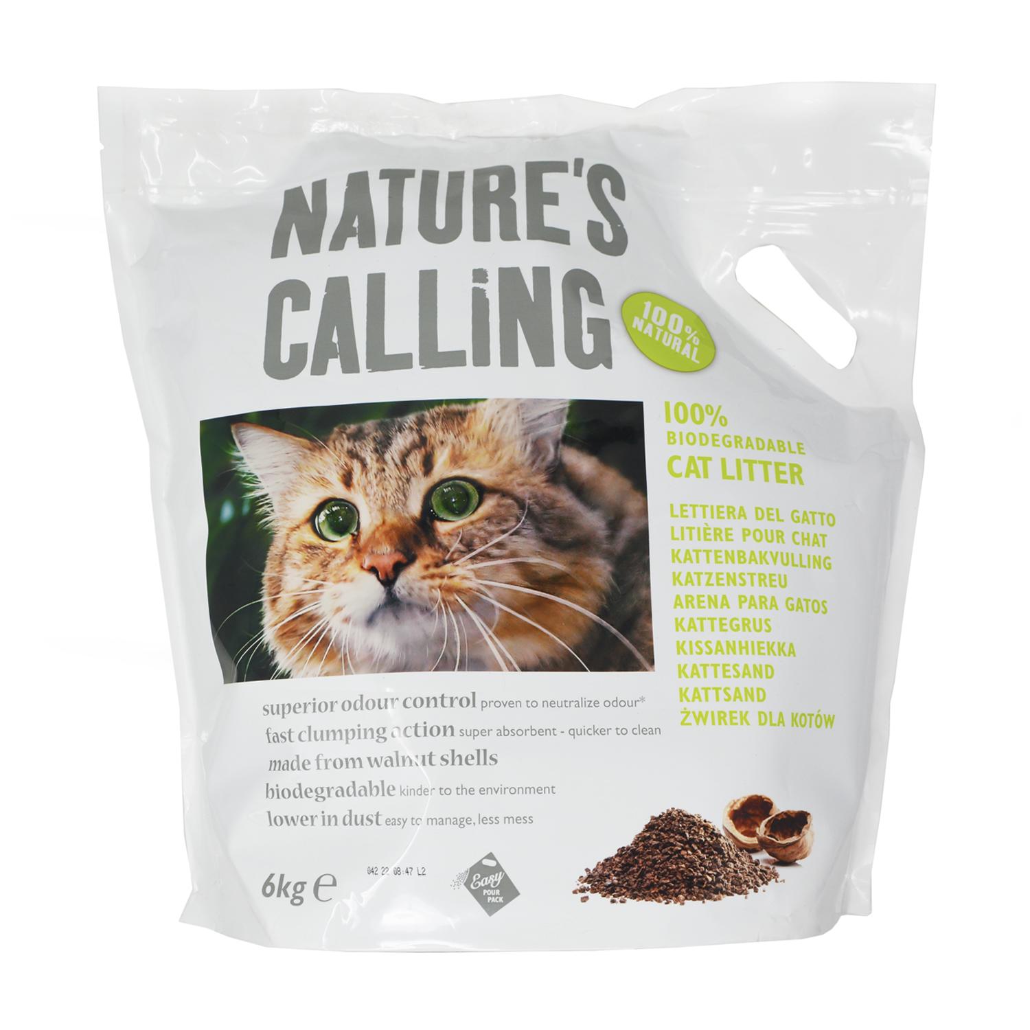 Front of a 6kg bag of Nature's Calling Biodegradable Eco Cat Litter