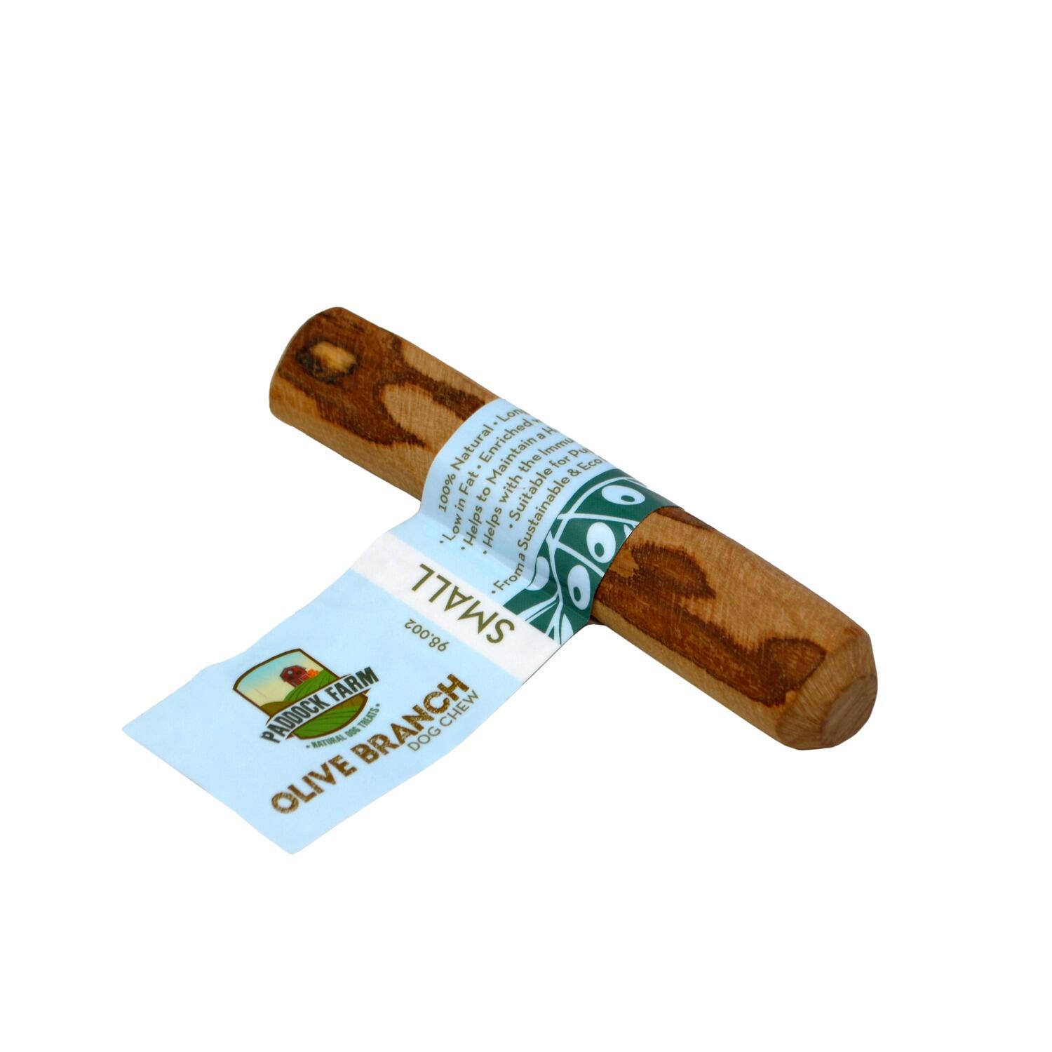A Natural Olive Branch Dog Chew from Paddock Farm