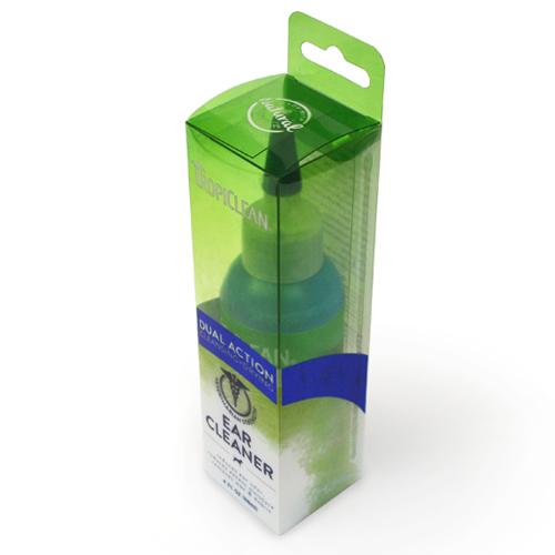 Close up of TropiClean Dual Action Pet Ear Cleaner