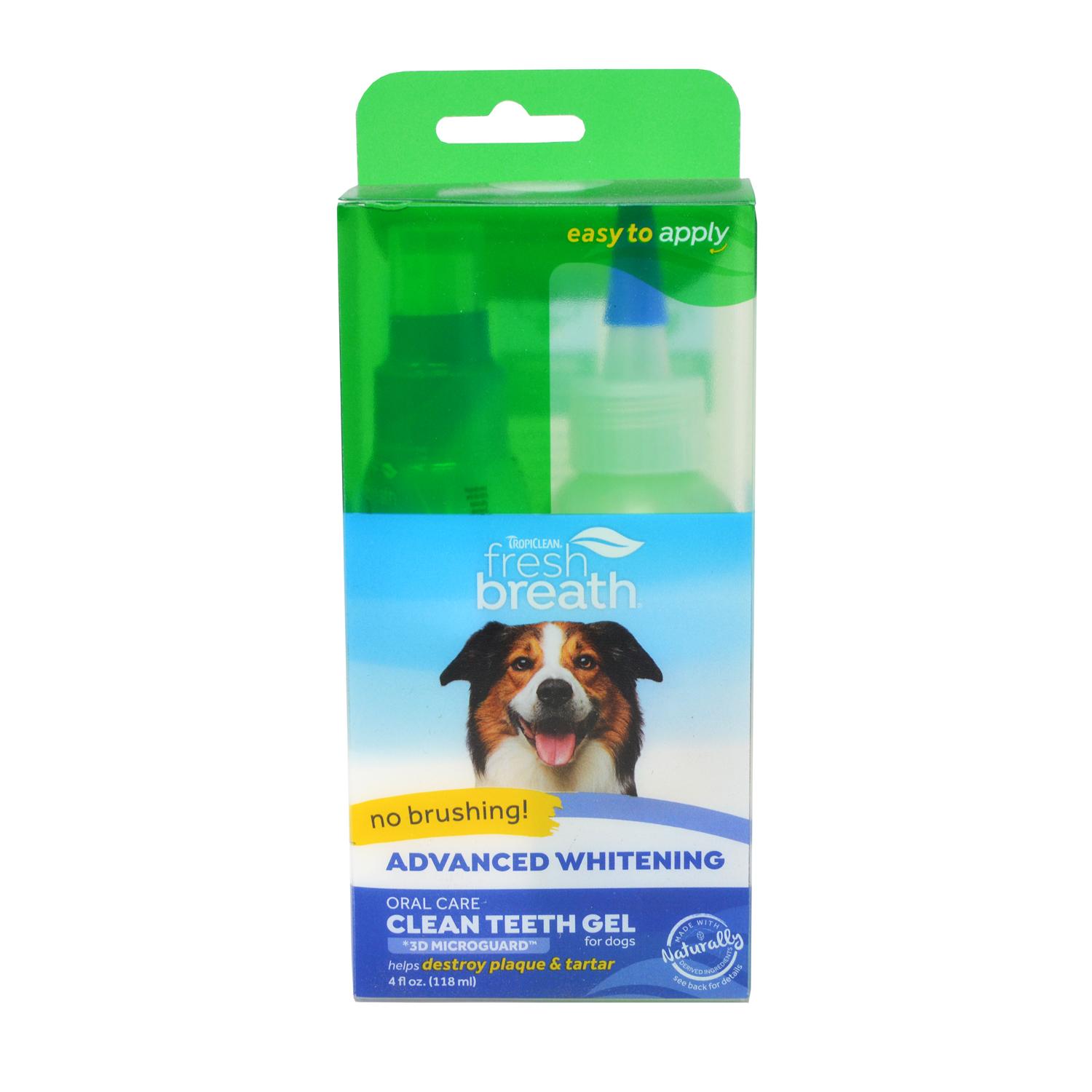 Front of a pack of TropiClean Whitening Gel for Dogs