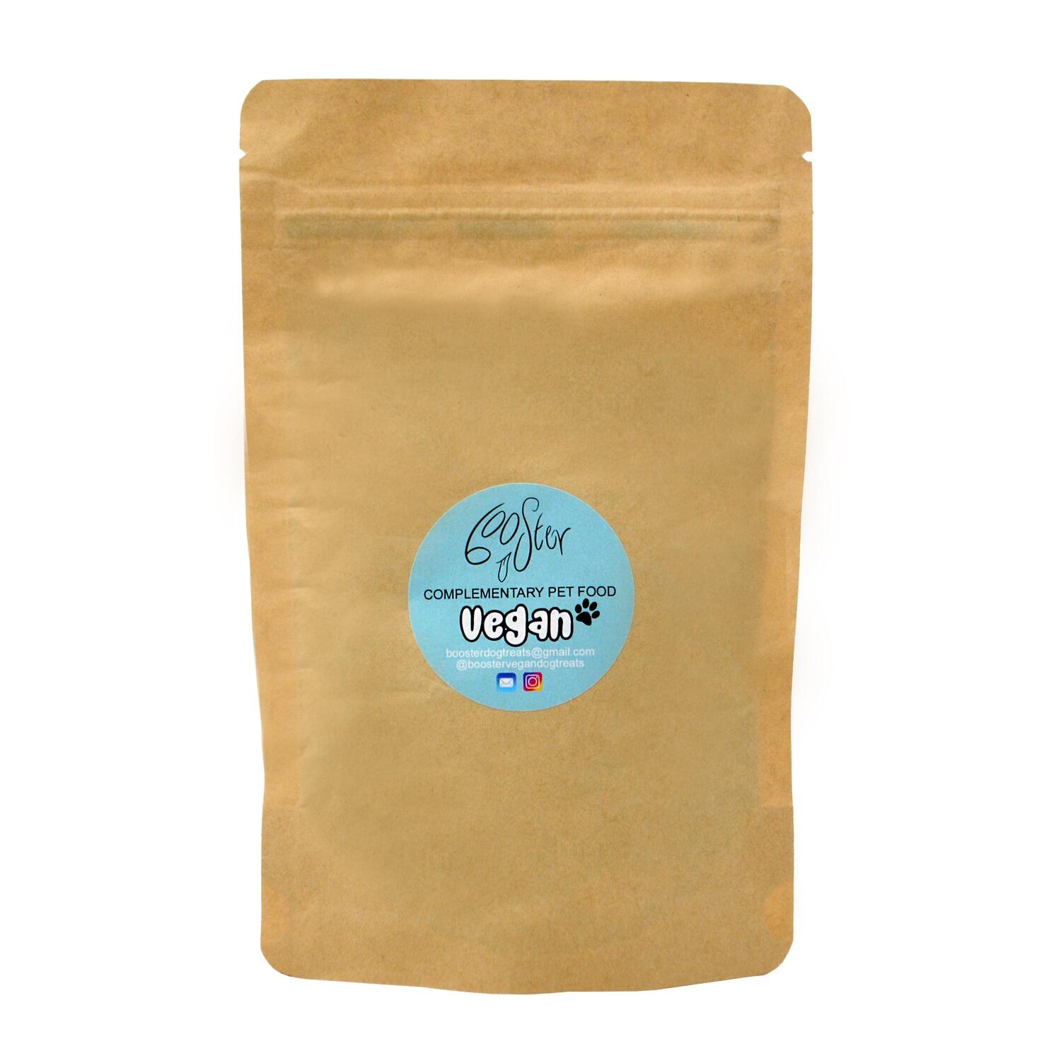 Front of a bag of Booster Vegan Superfood Sprinkle for Dogs