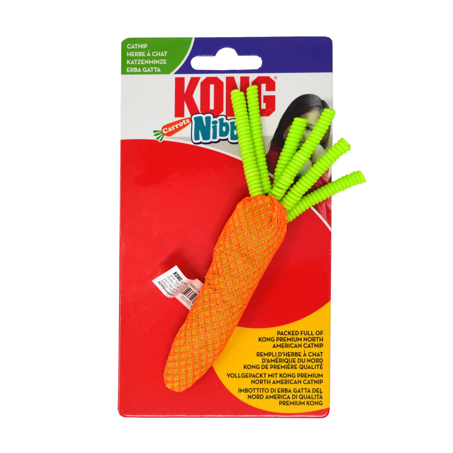 A Kong Carrot Catnip Cat Toy