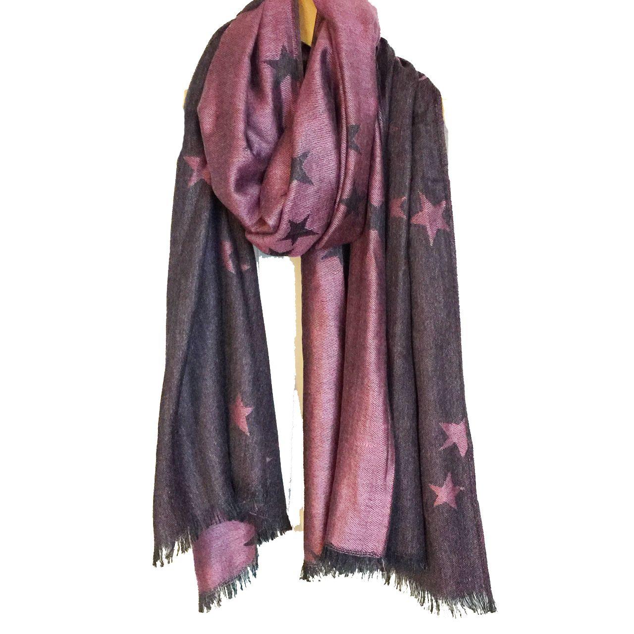 Double Sided Pink Star Scarf
