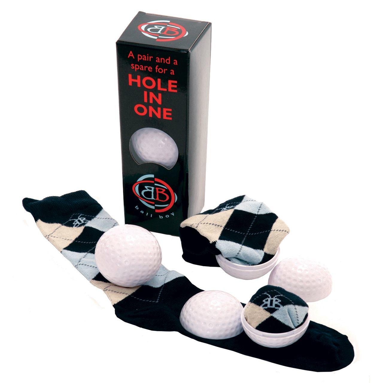 three Golf Socks Each Packed in Its Own Golf Ball Case