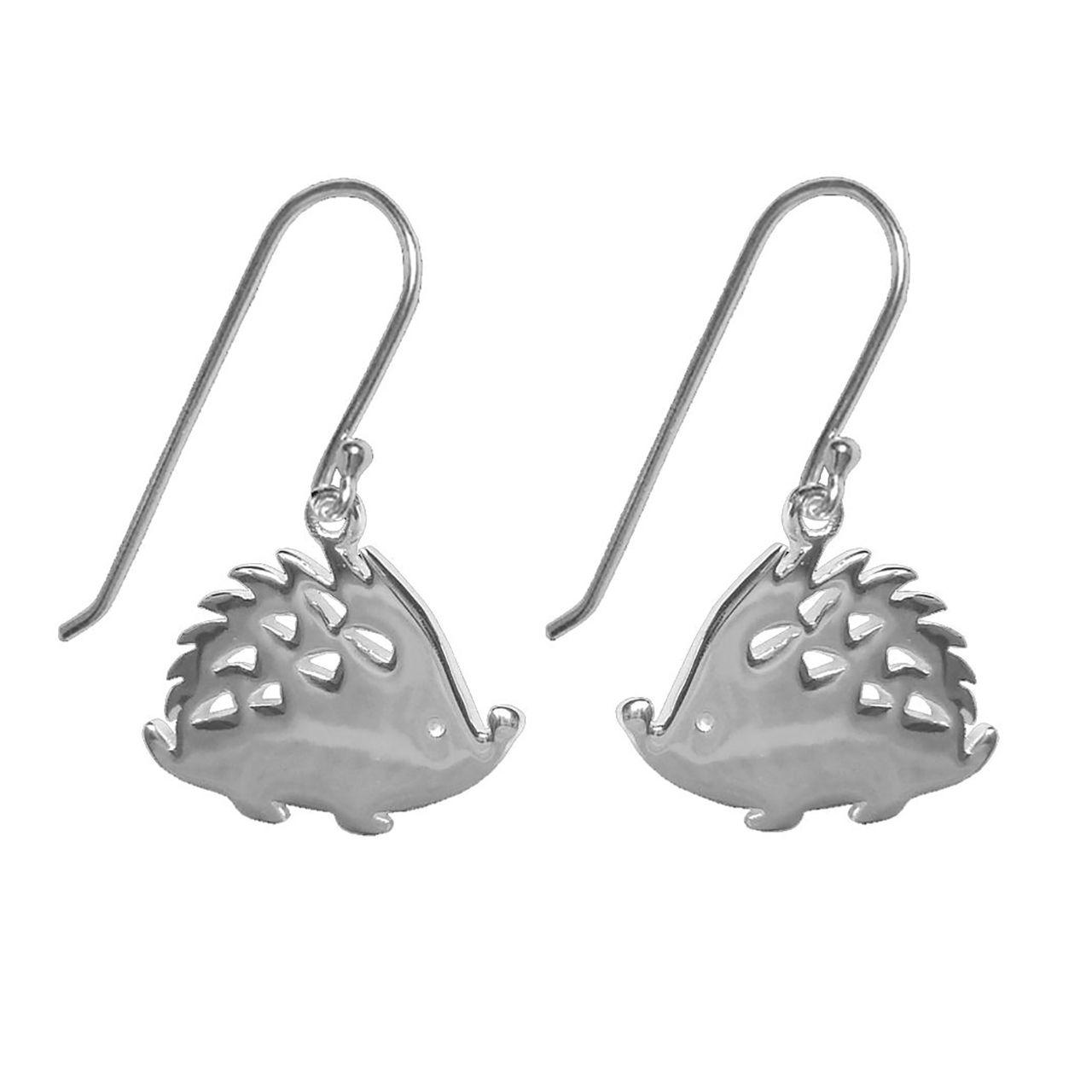Silver Plated Hedgehog Earrings