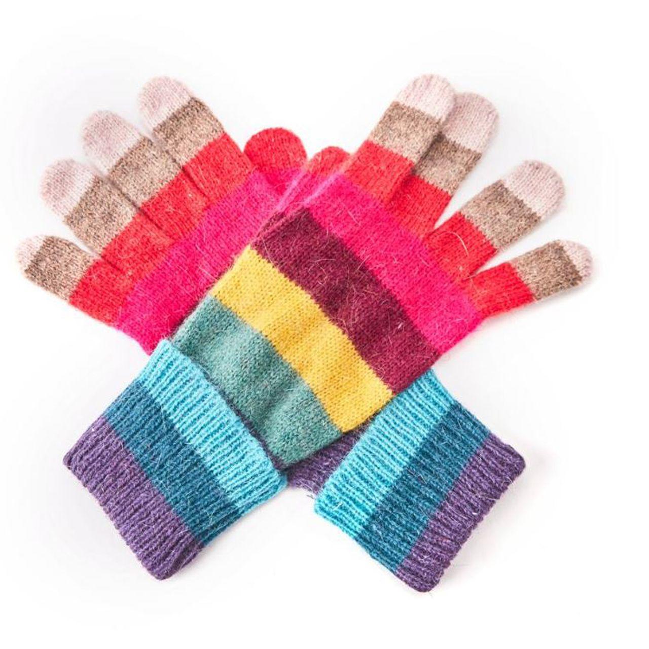 Wacky Stripey Warm & Woolly Gloves