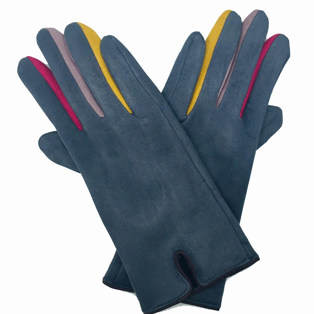 Coloured Finger Gloves Grey