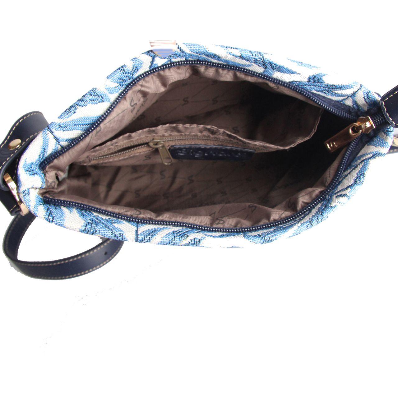 Cross Body Handbag Blue and White-3