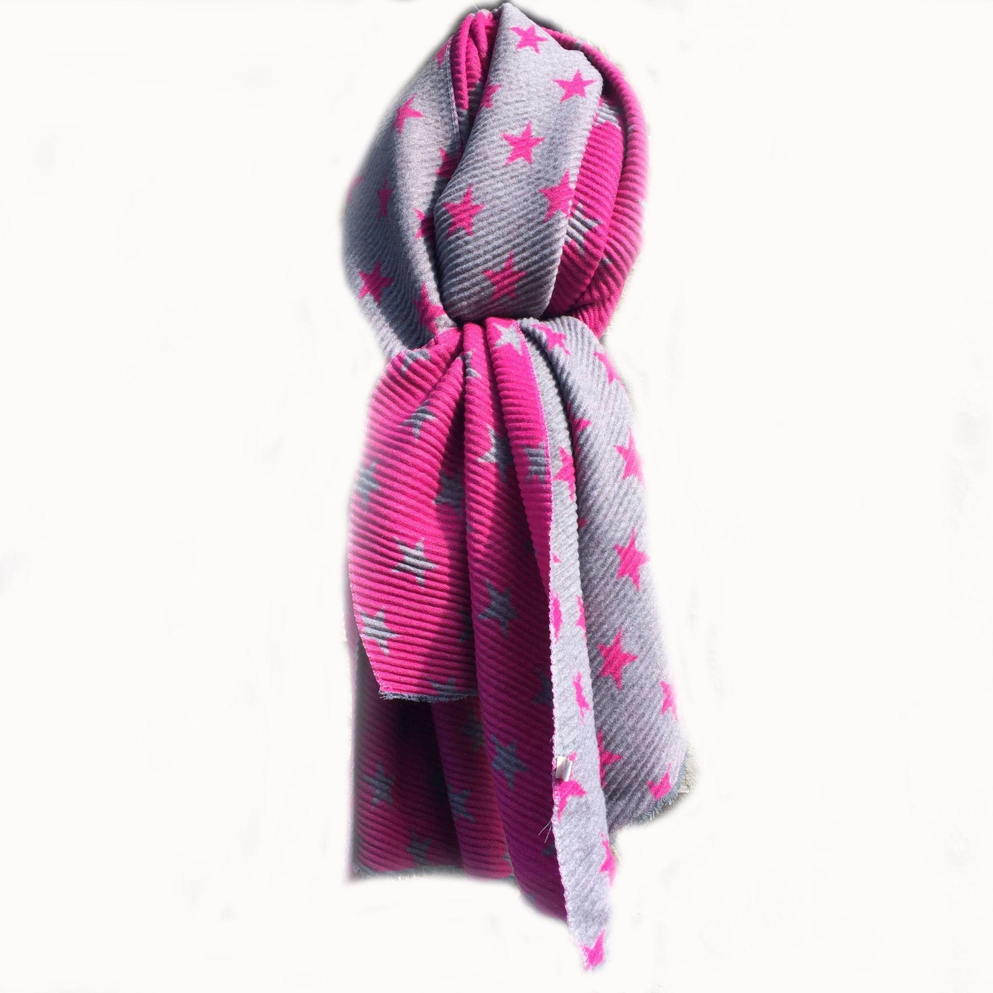Double Sided Pleated Mini Star Scarf-2