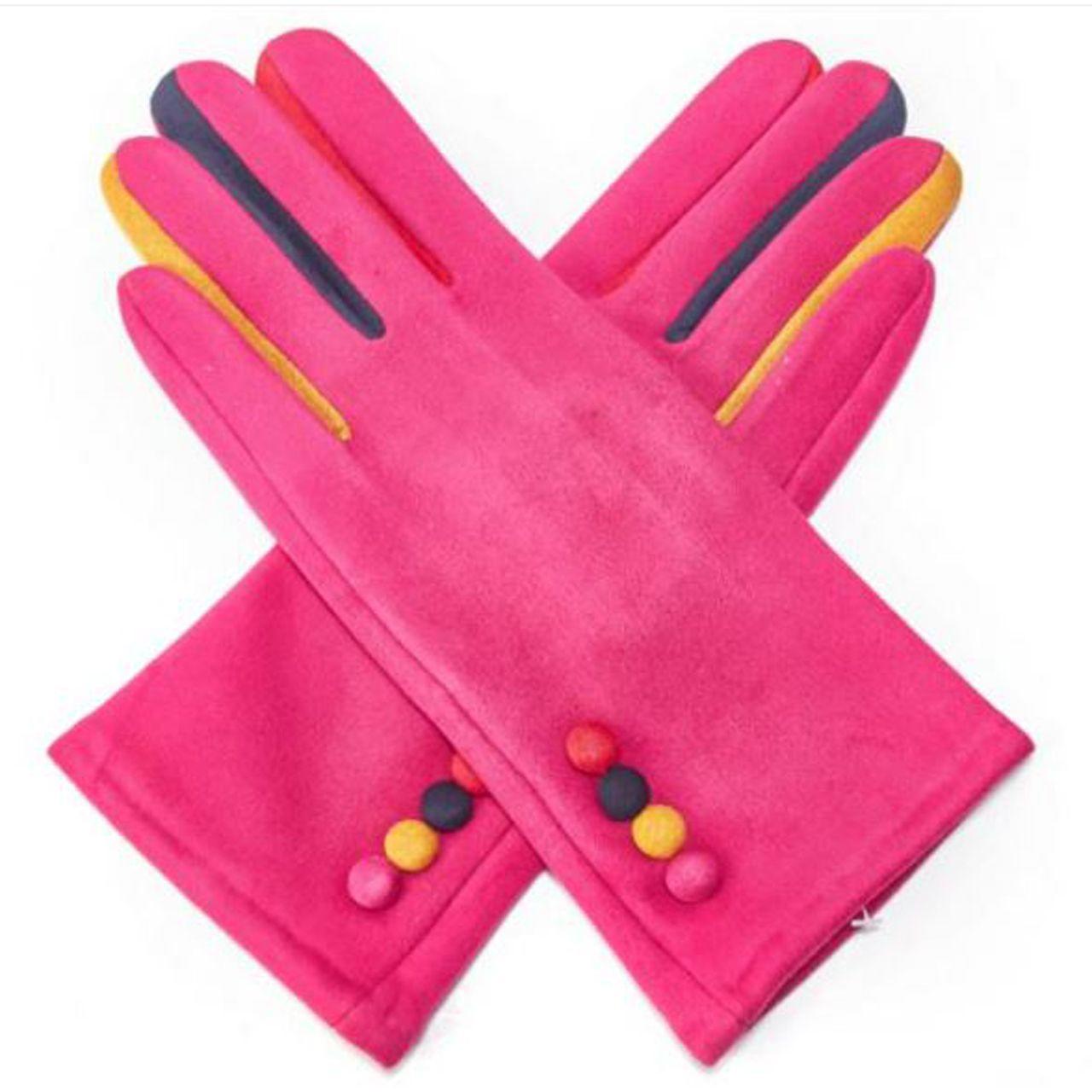 Fuchsia Pink Gloves Coloured Fingers