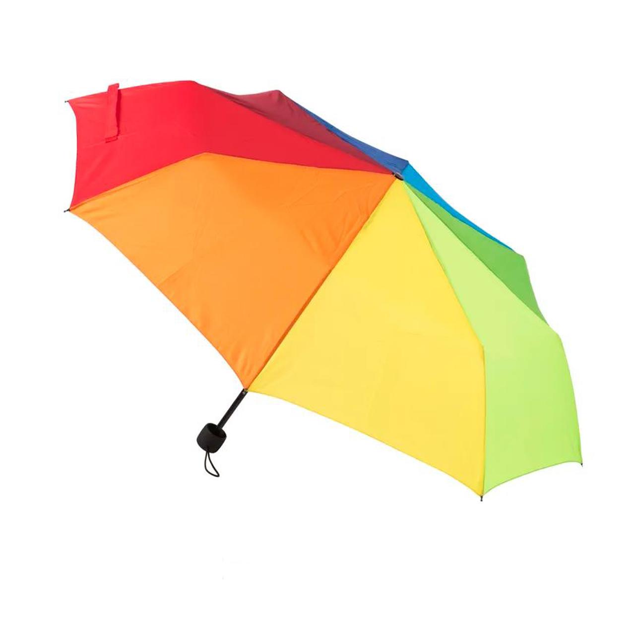 Folding umbrella rainbow colours