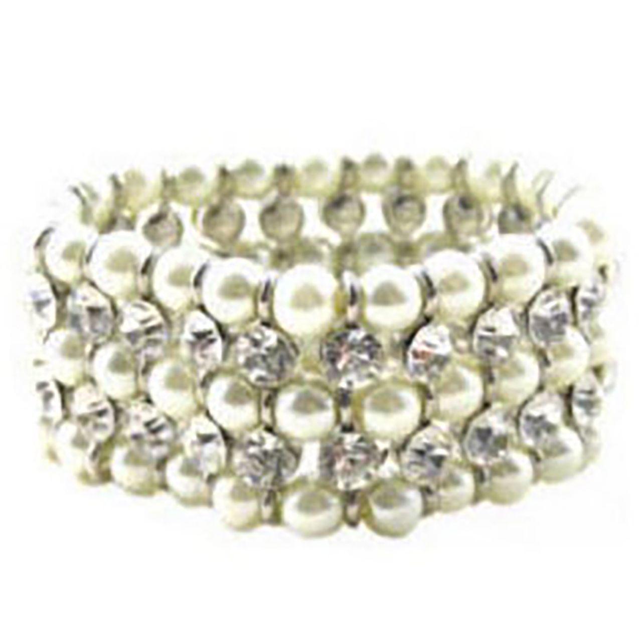 Crystal and Pearl Bead Cuff