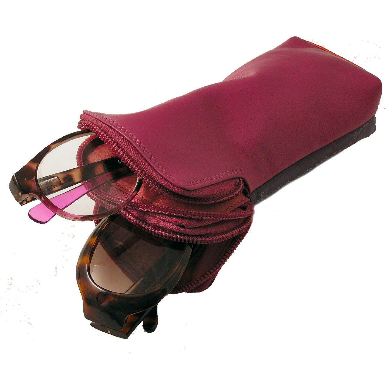 Leather Double Glasses Case