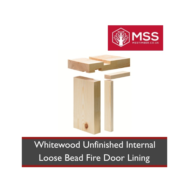 Whitewood Unfinished Internal Loose Bead Fire Door Lining - MSS Timber