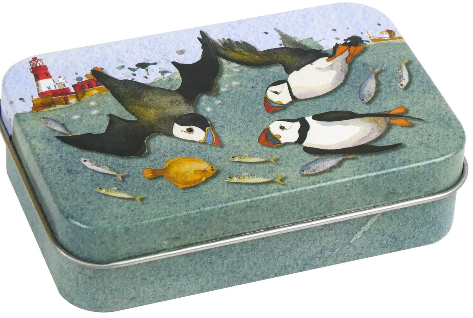 Diving Puffin Mini Rectangular Tin - Emma Ball T181