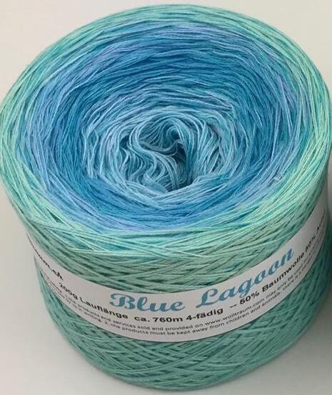 Blue Lagoon - My Melodyy yarn Cake Bobbel by Wolltraum (300g/1140m -  10,58oz/1246y 4ply)