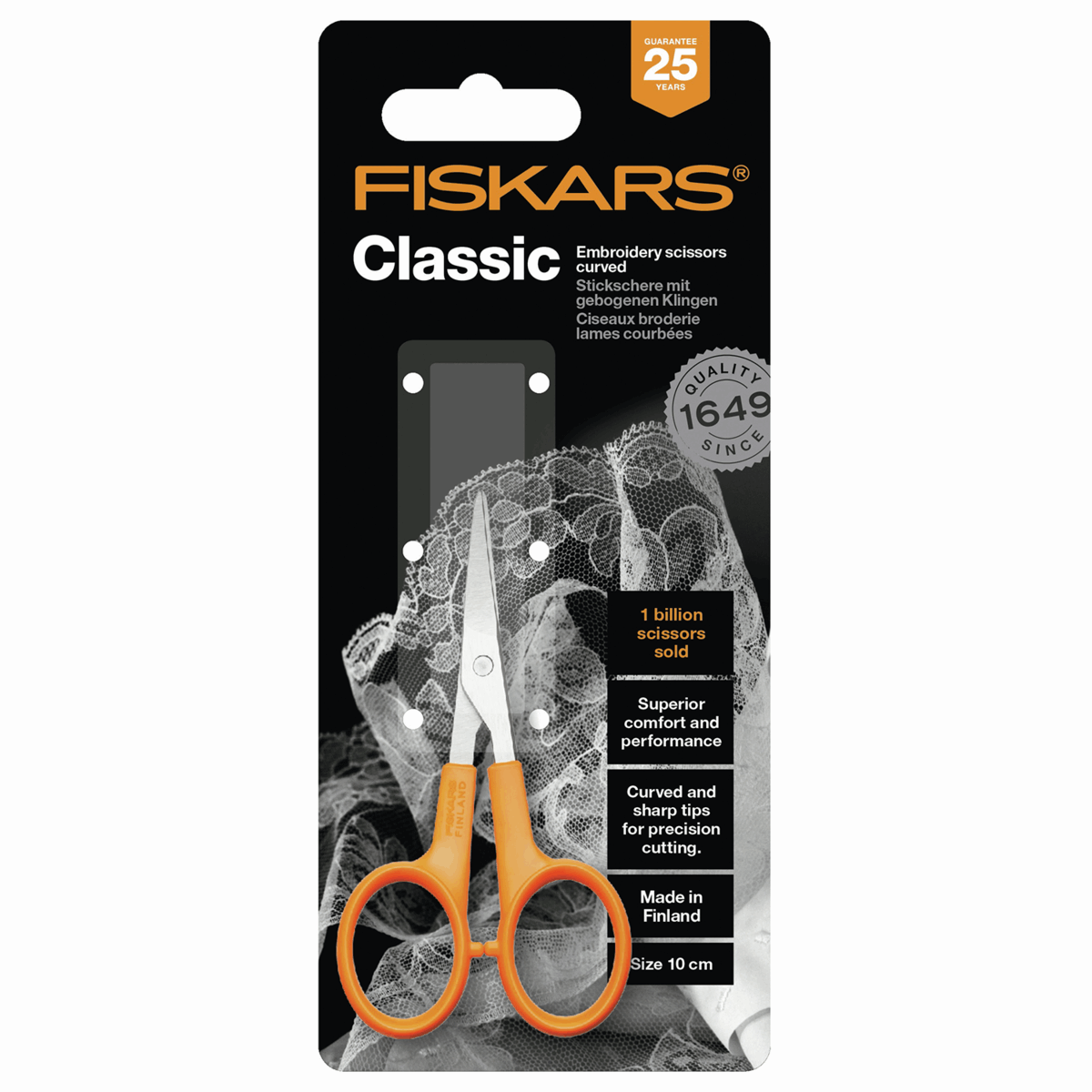 Fiskars 8 & 5 Essential Sewing Scissors in Black Marble & Gray