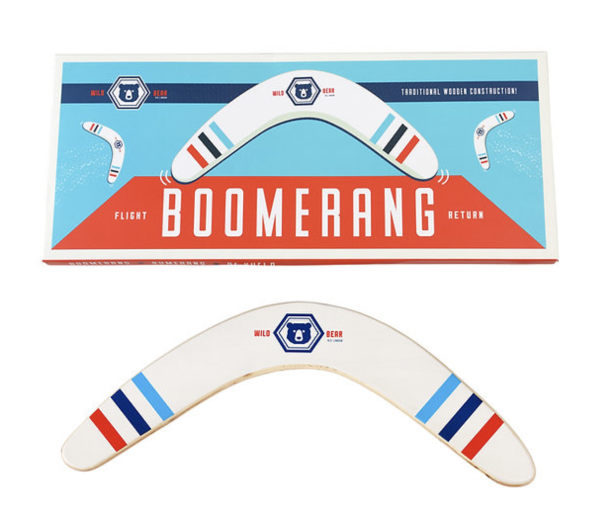 Wild Bear Wooden Boomerang