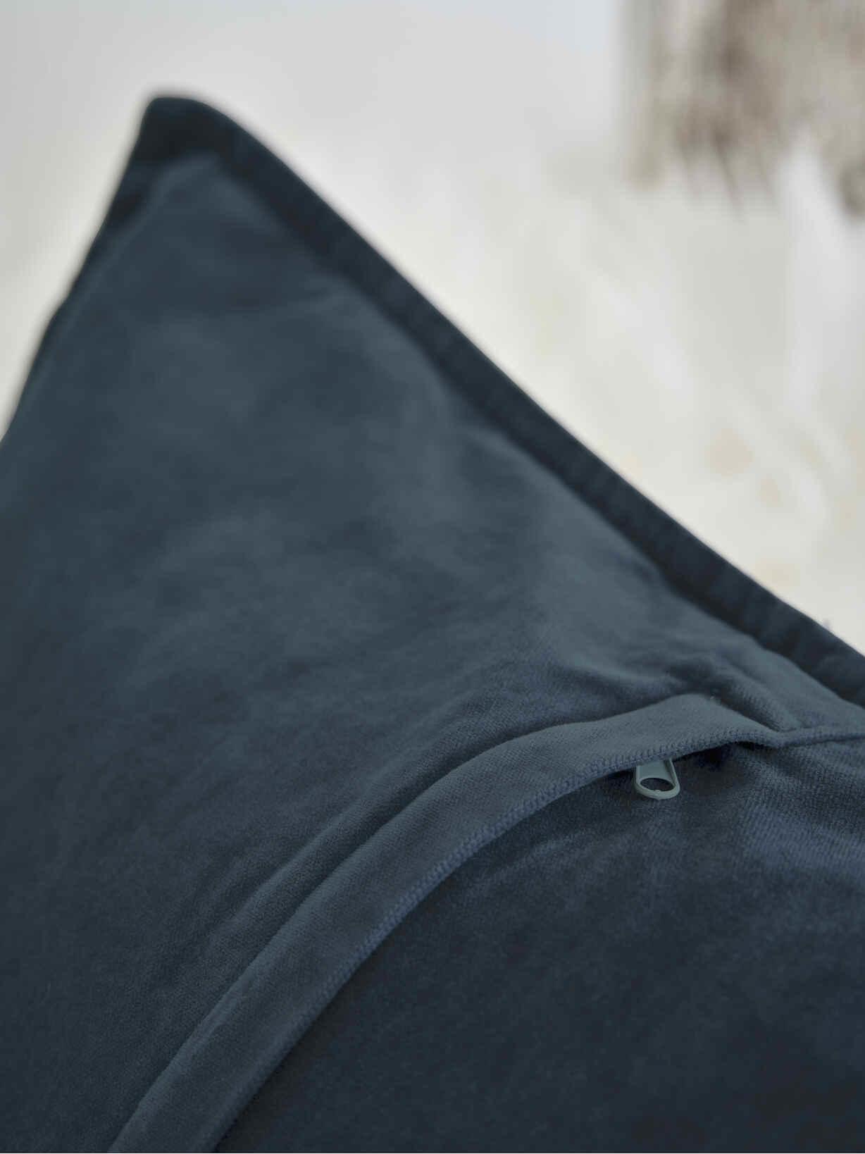 Stonewashed Blue Velvet Cushion Blue Stonewashed Velvet Cushions