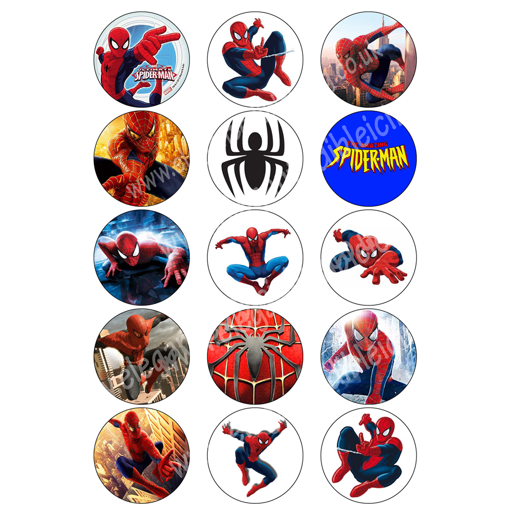SPIDERMAN CUPCAKE TOPPERS